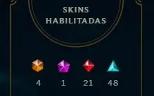 Conta no LOL, todos os campões, elo Platina 3 com 223 skins