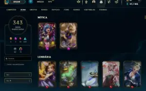 Esmeralda 4 com TODOS os champs e 343 Skins + 10 Vitoriosas