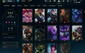 Esmeralda 4 com TODOS os champs e 343 Skins + 10 Vitoriosas