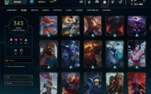 Esmeralda 4 com TODOS os champs e 343 Skins + 10 Vitoriosas
