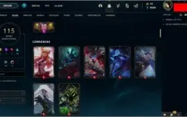 CONTA LEAGUE OF LEGENDS (TODOS CHAMPS, 115 SKINS, PLAT 1)