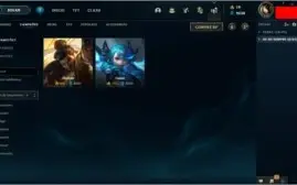 CONTA LEAGUE OF LEGENDS (TODOS CHAMPS, 115 SKINS, PLAT 1)