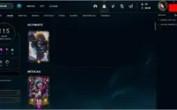 CONTA LEAGUE OF LEGENDS (TODOS CHAMPS, 115 SKINS, PLAT 1)