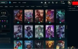 CONTA LEAGUE OF LEGENDS (TODOS CHAMPS, 115 SKINS, PLAT 1)
