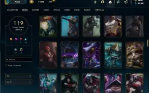 Prata 4 com 130 Champs e 119 Skin + Rammus Rei e Kayle Juiza