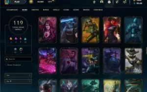 Prata 4 com 130 Champs e 119 Skin + Rammus Rei e Kayle Juiza