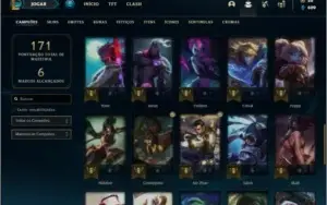 Conta Platina 4 com 26 Skins e 48 Champs