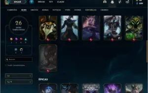 Conta Platina 4 com 26 Skins e 48 Champs