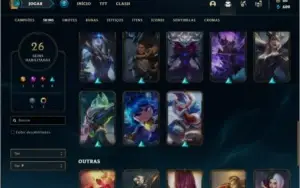 Conta Platina 4 com 26 Skins e 48 Champs