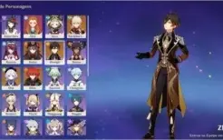 Conta NA AR 53 com Zhongli c1, kazuha, raiden, hutao, e mais