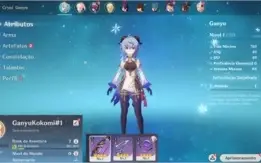 Contas Genshin Impact AR 7 com Ganyu e Kokomi