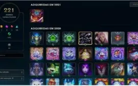 Conta League of Legends 151 campeões 220 skins platina 4