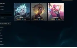 Conta League of Legends 151 campeões 220 skins platina 4