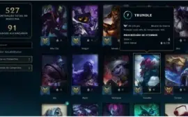 Conta League of Legends 151 campeões 220 skins platina 4