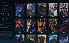 CONTA PLATINA 1 TODOS CHAMPS, 114 SKINS, LEVEL 326