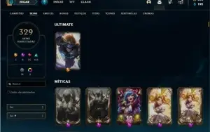 Conta prata 1 com TODOS os champs e 329 Skins + 5 Prestigios