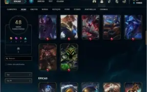 Conta platina 4 com 48 skins e 75 champs ( MAIN SUPORTE )