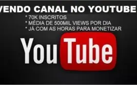 Vendo Canal no Youtube Com 70k de Inscritos