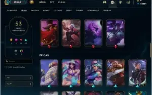 Conta ouro 2 com 53 skins e 59 champs