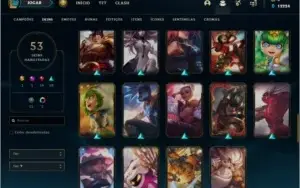 Conta ouro 2 com 53 skins e 59 champs