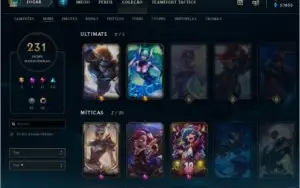 CONTA LOL LVL 242/ PLATINA 1/ TODOS OS CAMPEOES/ 231 SKINS