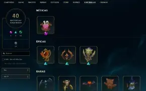 Conta league of legends com 382 (5 ultimetes/ 28 lendarias)
