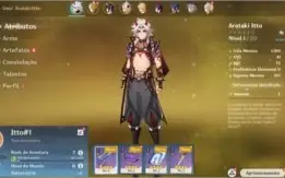 Contas Genshin Impact AR 7 com Arataki Itto