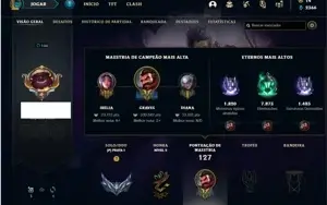 Conta prata 1 com 67 Champs e 37 Skins + 300k de Graves