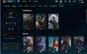 Conta prata 1 com 67 Champs e 37 Skins + 300k de Graves