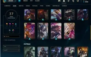 Conta prata 1 com 67 Champs e 37 Skins + 300k de Graves