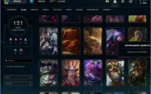 CONTA LEAGUE OF LEGENDS - DIAMOND 3 - 121 SKINS