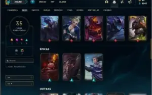 Conta diamante 3 com 53 champs e 35 skins