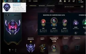 Conta diamante 3 com 53 champs e 35 skins