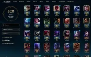 Conta Platina com todos os champions e 383 skins