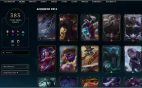 Conta Platina com todos os champions e 383 skins