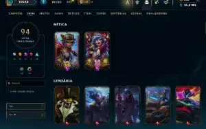 Conta De League Of Leagends/Full Acesso/94 Skins/Level 534 /