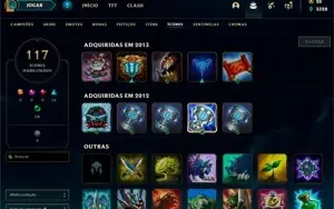 Conta Unranked com Skin Rammus Rei, Kayle Juíza e muito mais