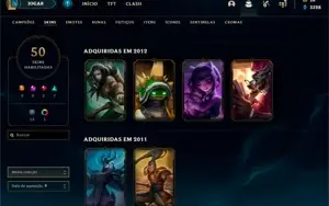 Conta Unranked com Skin Rammus Rei, Kayle Juíza e muito mais