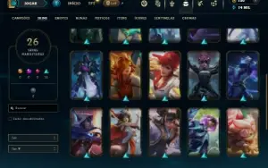 Unranked com 35 Champs e 26 Skins  ( MAIN ADC )