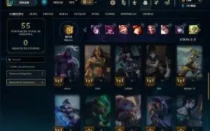 Unranked com 35 Champs e 26 Skins  ( MAIN ADC )