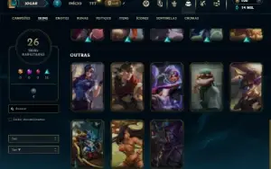 Unranked com 35 Champs e 26 Skins  ( MAIN ADC )