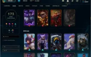 CONTA LOL PLATINA II TODOS CAMPEÕS + 173 SKINS
