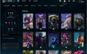 CONTA LOL PLATINA II TODOS CAMPEÕS + 173 SKINS