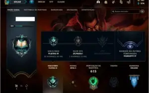 Conta platina 3 com 166 skins e TODOS os champs