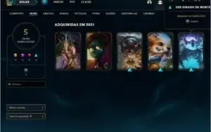 Conta ouro 4 baratinha com 5 skins e 26 champs