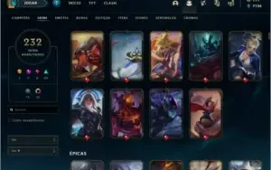 Conta ouro lol 230+ skins