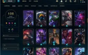 Conta Unranked com TODOS OS CHAMPS e 108 skins