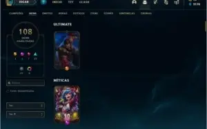 Conta Unranked com TODOS OS CHAMPS e 108 skins