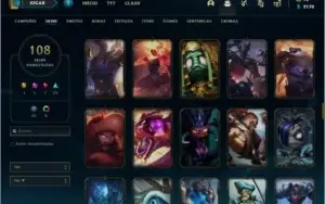 Conta Unranked com TODOS OS CHAMPS e 108 skins