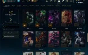 Unranked com 60 Champs e 22 Skins
